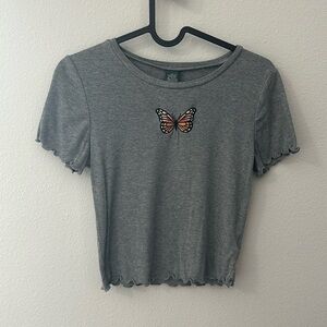 Wild Fable size small grey butterfly top